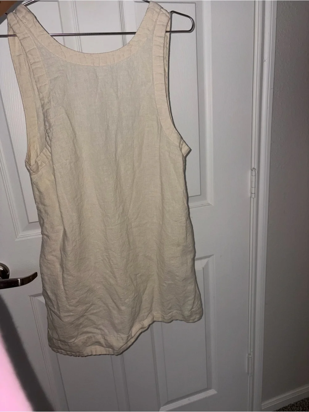 Free People Linen Mini Dress in Cream Size M